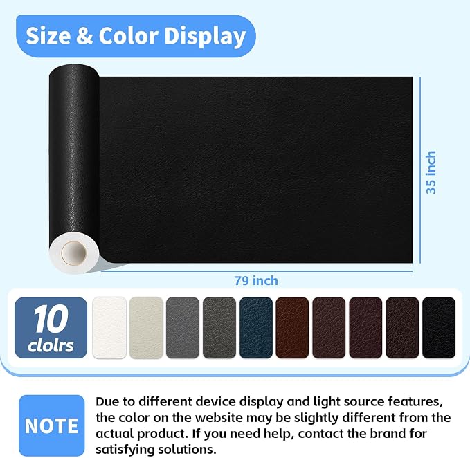 Kangshoon Leather Repair Patches, 35X79 Inch Self-Adhesive Leather Repair Tape - Image 2