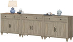 WAMAPT Buffet Cabinet with 6 Doors and 3 Drawers, Large Coffee Bar Table Wood - Image 5