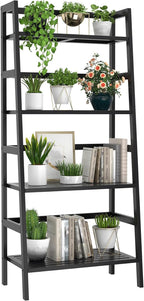 Homykic Bamboo Bookshelf 4-Tier Ladder Shelf, 49.2” Freestanding Open Bookcase by Homykic