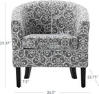 BELLEZE Accent Barrel Chair, Linen Round Chair Club Tub Sofa Corner Chair - Image 3