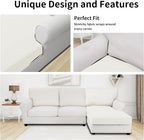 Easy-Going Stretch 1 Piece Chaise Lounge Cushion Slipcover | Sectional Couch - Image 3