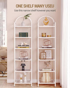 Hzuaneri Bookcase Bookshelf, Tempered Glass Bookshelves, Slim Shelving Unit - Image 5