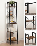 Hzuaneri Ladder Shelf, Bookshelf Bookcase, Freestanding Corner Storage Shelve - Image 3