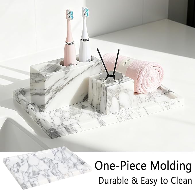 Real Luxurious Natural Marble Vanity Tray Genuine Marble Storage Tray - Image 8
