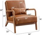 ANJ Mid Century Modern Accent Chair, PU Leather Reading Chair - Image 2