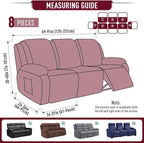 TAOCOCO Recliner Sofa Covers 8-Pieces Stretch Large Couch Covers - Image 5