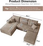 95" Cloud Sectional Couch U-Shaped Chaise - Image 2