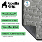 GORILLA GRIP 100% Waterproof All-Season WeatherMAX Doormat, US Designed Natural - Image 2
