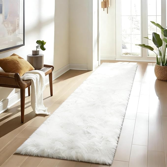 2x4 Non-Slip Shaggy Runner Rug, Ultra Soft Fluffy Plush Modern Indoor Area Rug - Image 2