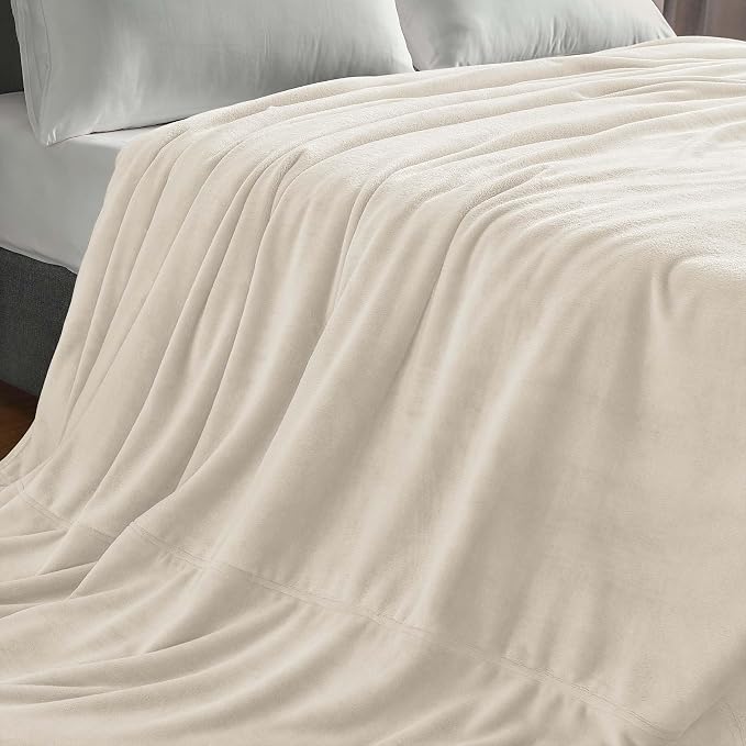 BEDELITE Fleece Blanket Soft Plush Oversized Bed Blanket Beige 120"x120" | - Image 8