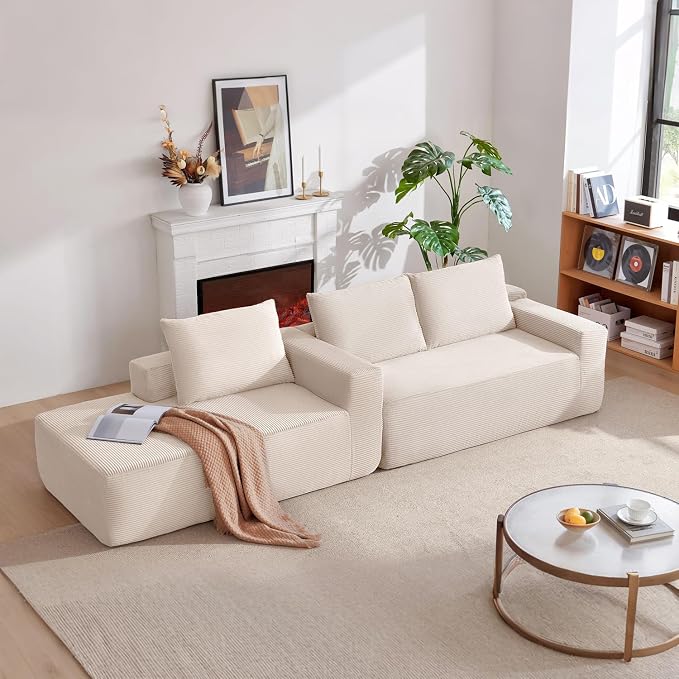 96" Cloud Sectional Couch, Modern Modular Sectional Sofa - Image 5