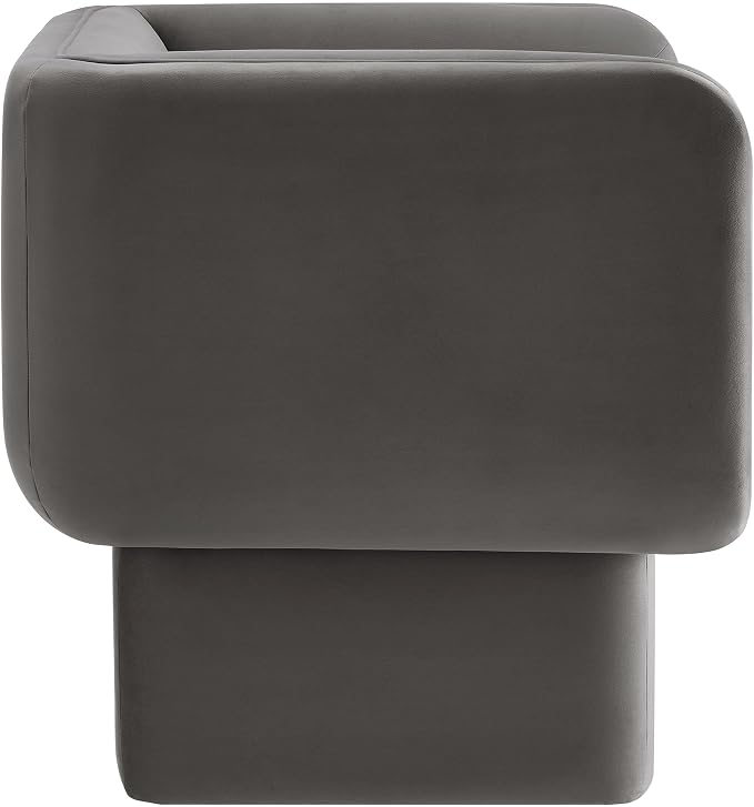 Modway Tate Performance Velvet Accent Chair in Storm Gray - Image 6