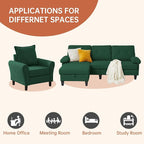 2PCS Sectional Sofa Set with Ottoman, Modern Linen 4 Seater Couch Set with Side - Image 5