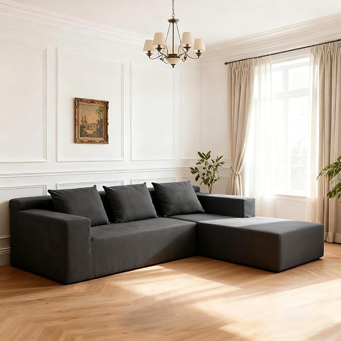 ANONER 103" Modular Sectional Sofa, L-Shaped Boneless Sectional Couch, Modern by ANONER