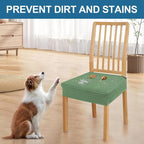 Smiry Waterproof Seat Covers for Dining Room Chairs Set of 6, Stretch Jacquard - Image 6