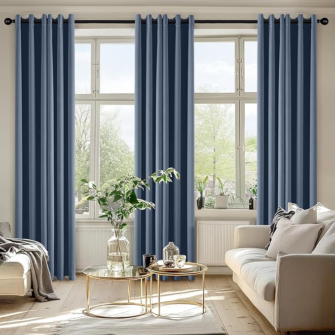 MIULEE Blackout Curtains for Bedroom 2 Panels 40 x 84 Inch Long Stone Blue | - Image 6