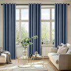 MIULEE Blackout Curtains for Bedroom 2 Panels 34 x 72 Inch Long Stone Blue | - Image 6