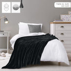 Utopia Bedding Soft Fleece Bed Blanket Twin XL Size Black | College Dorm Room - Image 2