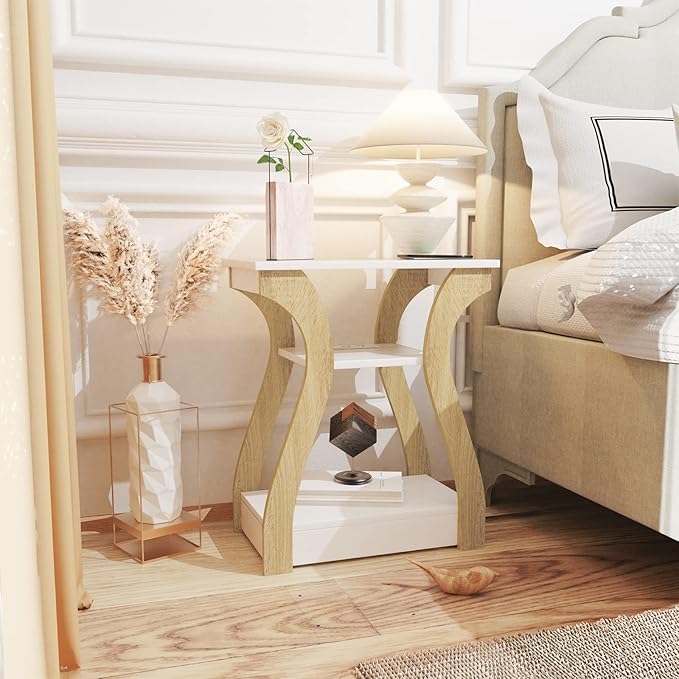 FROMJBEST End Table with Charging Station, Side Table with USB Ports and Outlets - Image 2