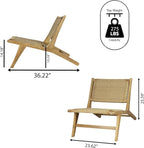 JONATHAN Y Parker 23.6" x 36.2" Solid Teak Wood Woven Yarn Accent Bohemian - Image 3