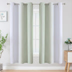 Sage Green and Greyish White Ombre Blackout Curtains - Image 2