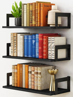 Harwaya Wall Mounted Bookshelf, Floating Bookshelves by Harwaya