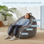 HUGHEAVEN Bean Bag Chairs for Kids, Toddler Bean Bag Chair, Comfy Cozy Reading - Image 4