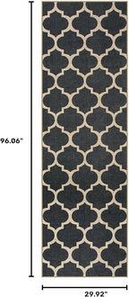 Lahome Moroccan Easy Jute Runner Rug, Geometric Trellis Woven Long Carpet - Image 2