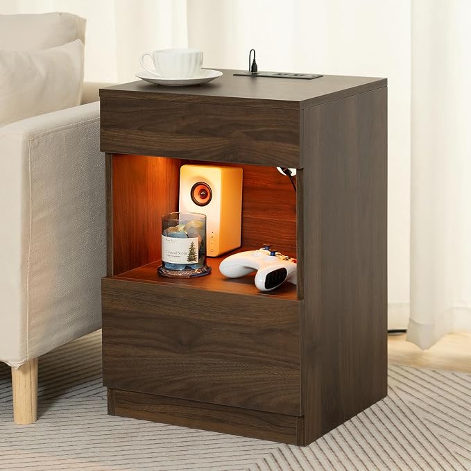 HOMMPA Open Shelf LED Nightstand - Image 6
