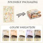 RELEANY Floral Washable 4x6 Area Rugs Beige/White/Orange | Flower Carpet Print - Image 9