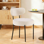 DUMOS Dining Chairs Set of 4, Mid Century Modern Chair Round Upholstered Curved - Image 7