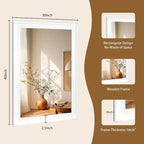 White Wood Mirror for Bathroom, Rectangle Rustic 30 x 40 inch Vanity Mirror for - Image 7