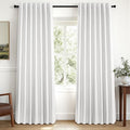 Topfinel Snow White 100% Blackout Linen Curtains by Topfinel