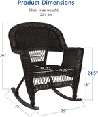 Jeco Set of 2 Wicker Rocker Chairs - Image 3