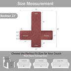 Red Quilted Recliner Chair Covers, Waterproof Recliner Chair Covers, Lazy Boy - Image 7