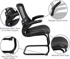 Flash Furniture Kelista Black Mesh Sled Base Side Reception Chair - Image 4
