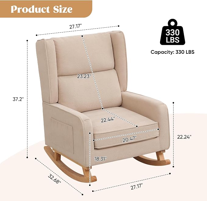 HCHAIRH Nursery Rocking Chairs, Rocking Chair Nursery - Image 2