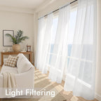 MIULEE White Sheer Curtains 78 Inches Long 4 Panels 42 x 78 Inches | Light - Image 4