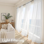 MIULEE White Sheer Curtains 96 Inches Long 4 Panels 42 x 96 Inches | Light - Image 4