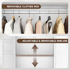 Letaya 71" Metal Wardrobe Cabinets - Image 7
