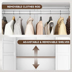 Letaya Metal Armoire Wardrobe Closet - Image 5