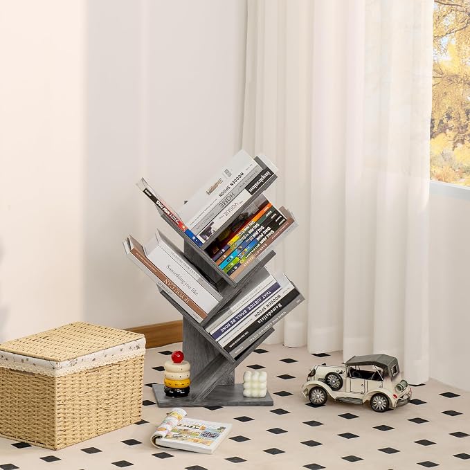 SHEEPAM 5 Tier Tree Book Shelf, Small Desktop Bookshelf - Image 8