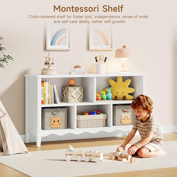 ONBRILL Montessori Shelf, 5 Cube Toy Storage Organizer - Image 3