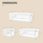 QHITTY 2 Piece Living Room Set, Sectional Chesterfield Sofa Chair Contemporary - Image 2