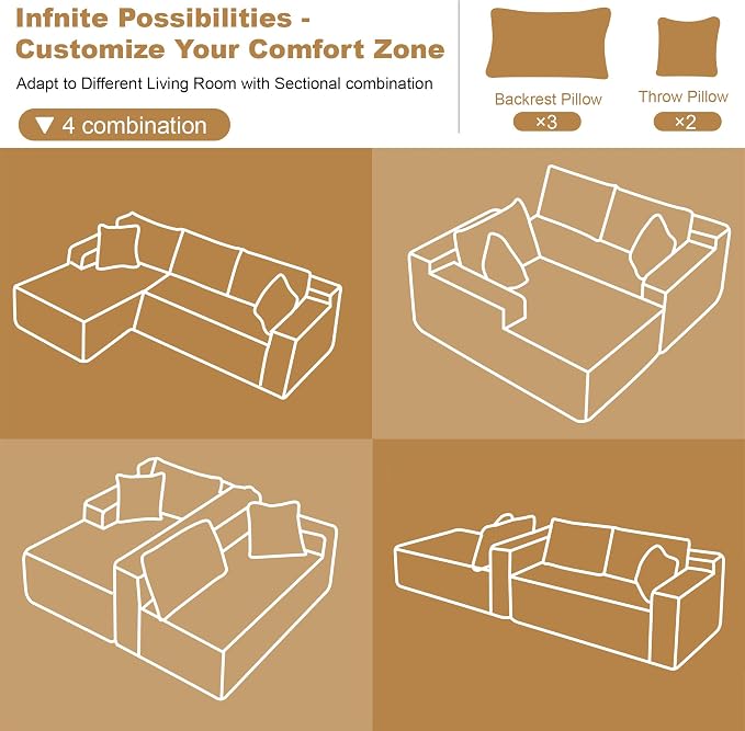 AUGOP 108" Sectional Couches for Living Room Modern Modular Sofa - Image 7