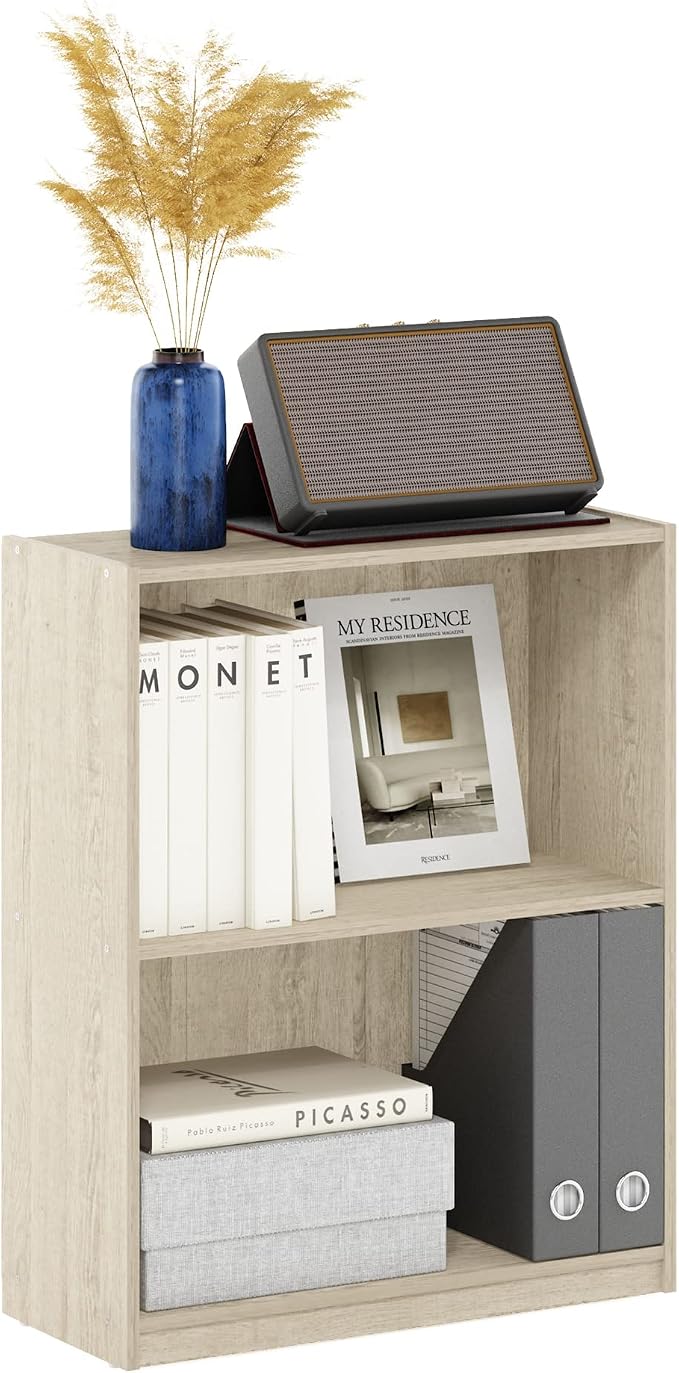 Furinno Gruen 2-Tier Open Shelf Bookcase, Metropolitan Pine by Furinno-FitsYourSpaceFitsYourBudget