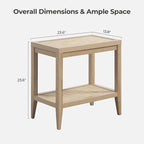 SICOTAS Rattan Nightstand Bedside Table - Image 2