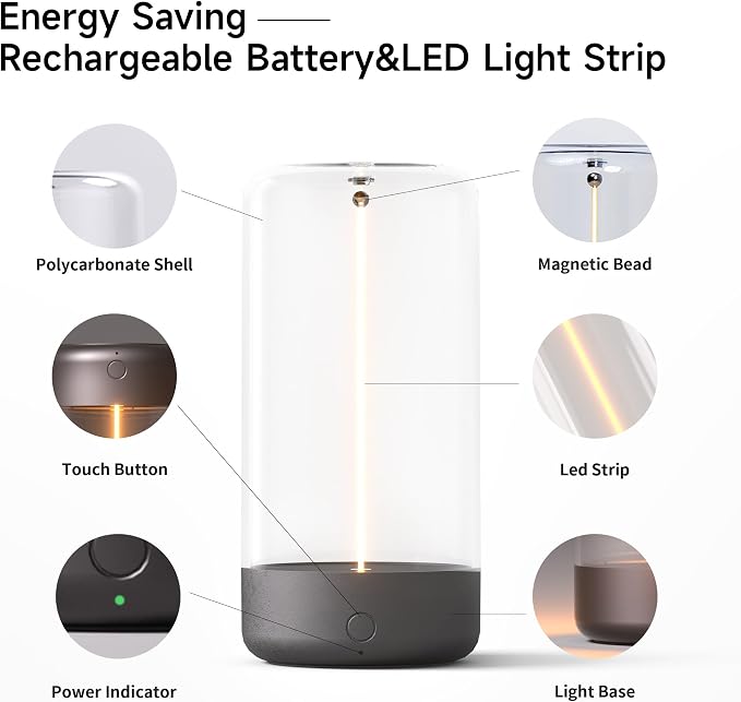 AUGE LIGHT Mini Minimalist Table Lamp Cordless Lamp Rechargeable Table Lamp - Image 3