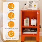 ALBAD Metal Nightstand with Lockable Cabinet, Compact Mini Locker Bedside Table - Image 4