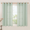 Light Sage Linen Curtains 45 Inches Long by LAMIT